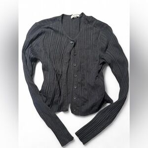 Garage Black Ribbed Cardigan